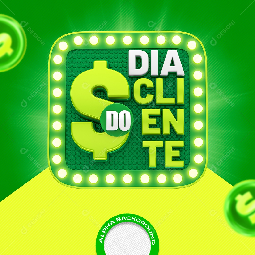 Selo 3D Dia Do Cliente Para Composição PSD