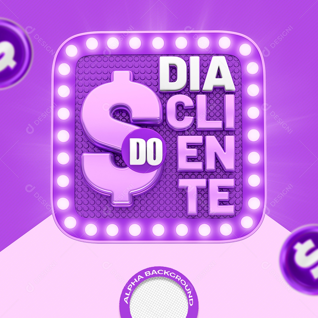 Selo 3D Dia Do Cliente Para Composição PSD