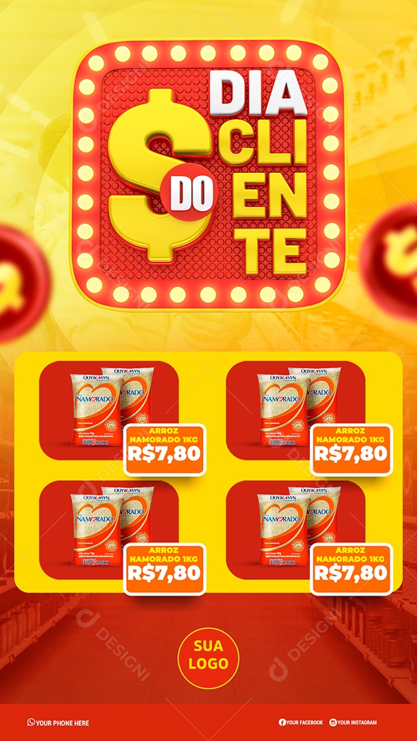 Social Media Encarte Story Dia Do Cliente PSD Editável