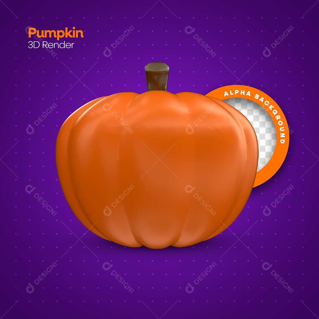 Abóbora de Halloween Elemento 3D para Composição PSD
