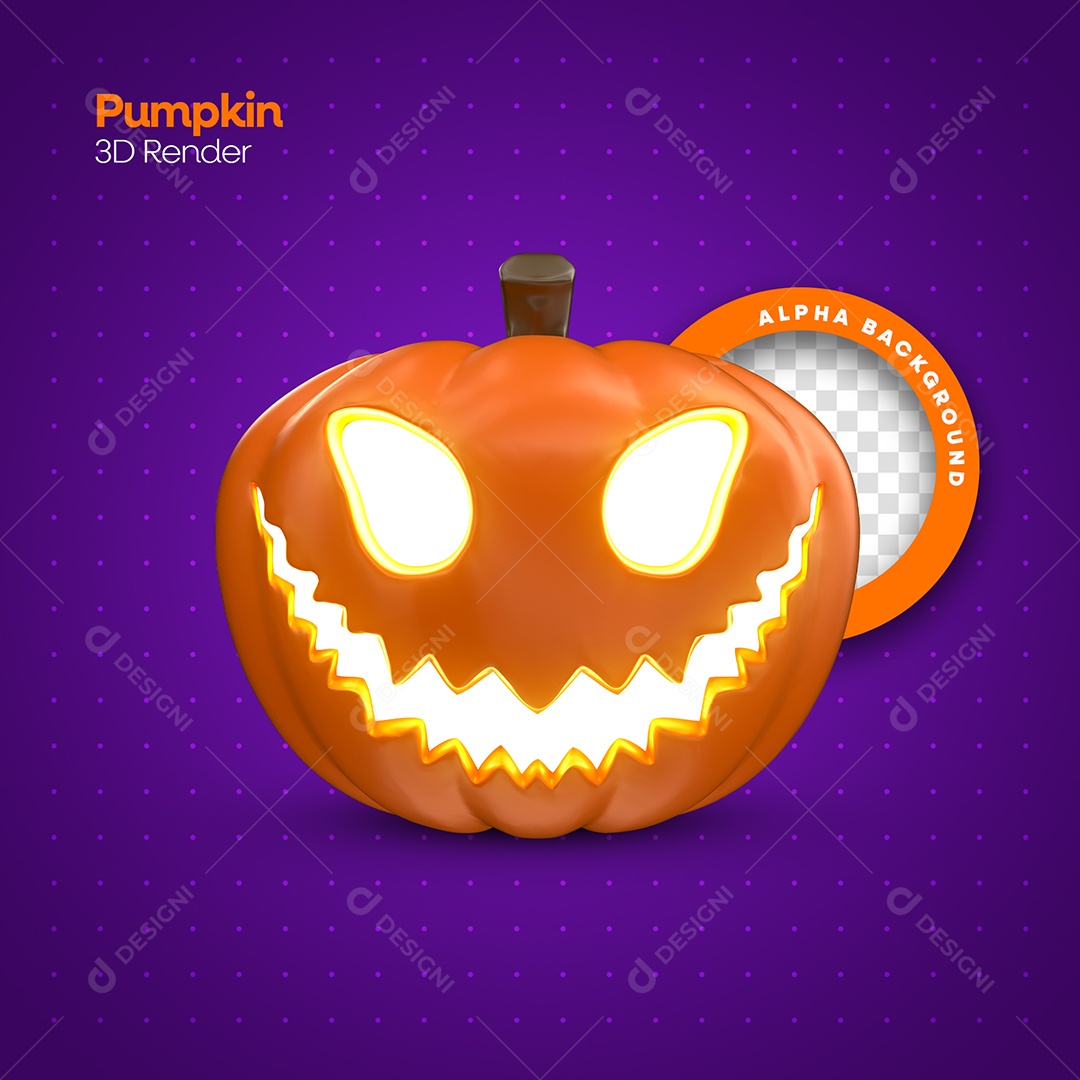Halloween Pumpkin 3D Element for PSD Composition