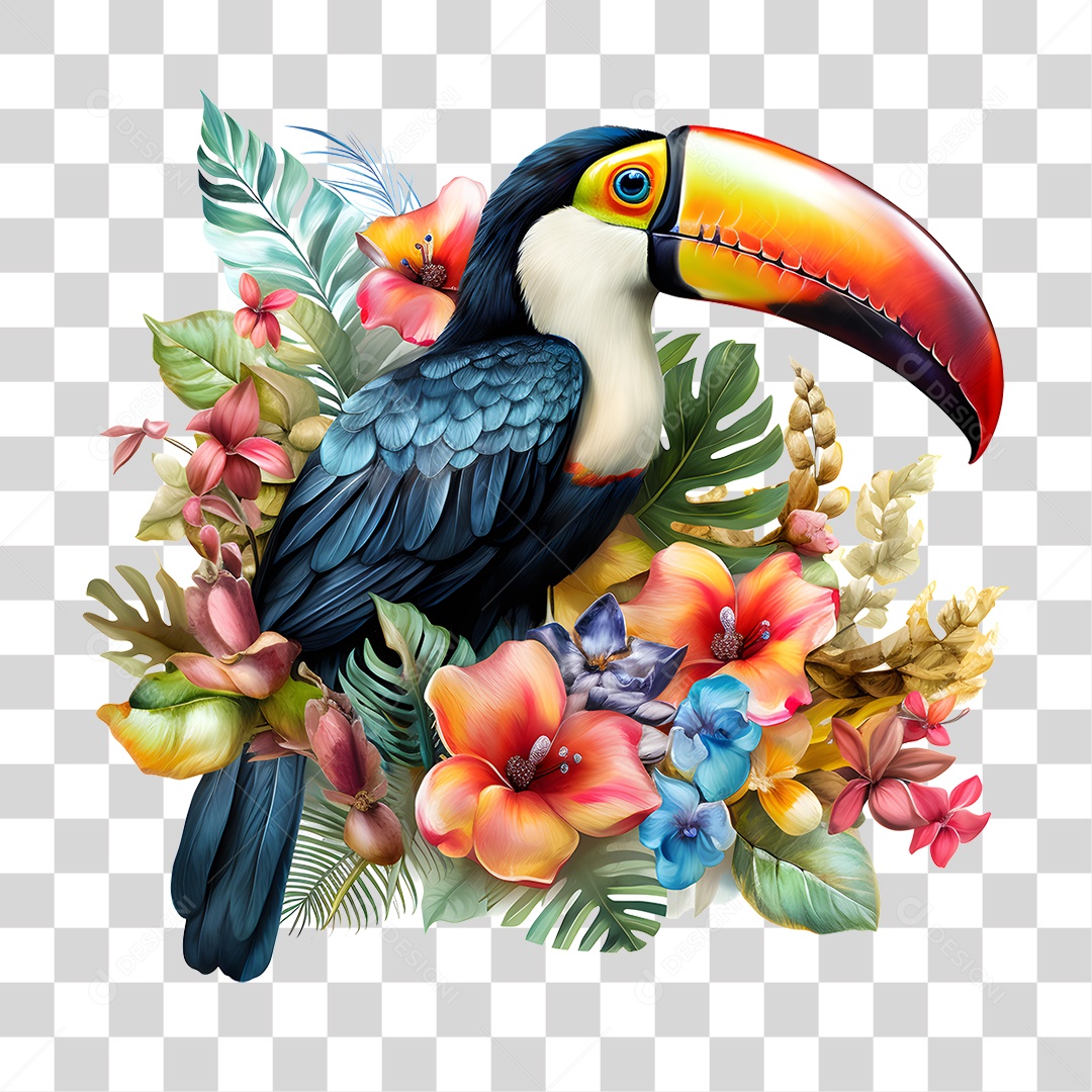 Plantas Flores Pássaro PNG Transparente