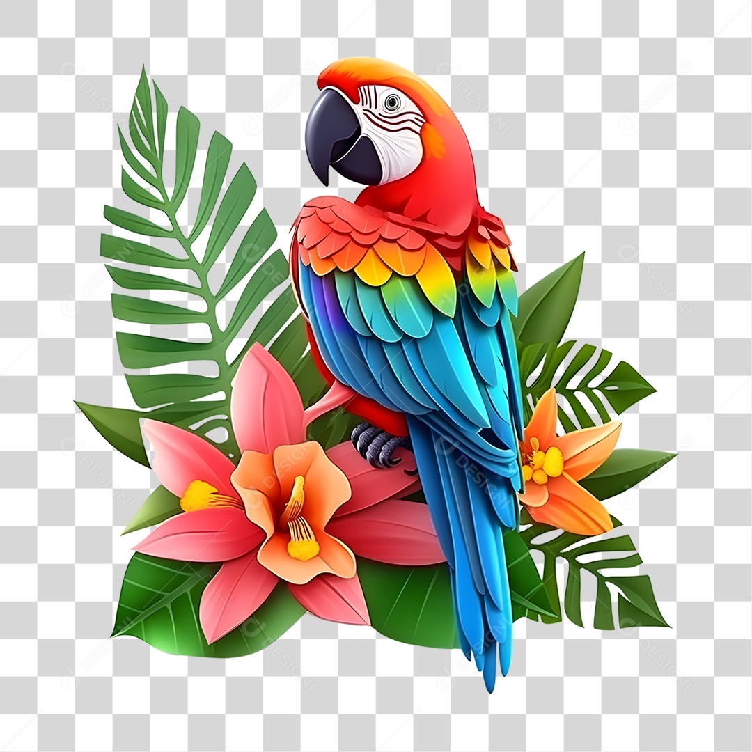 Plantas Flores Pássaro PNG Transparente