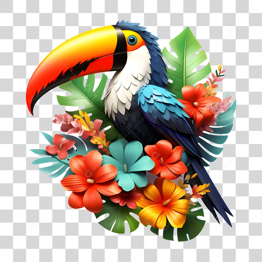 Plantas Flores Pássaro PNG Transparente