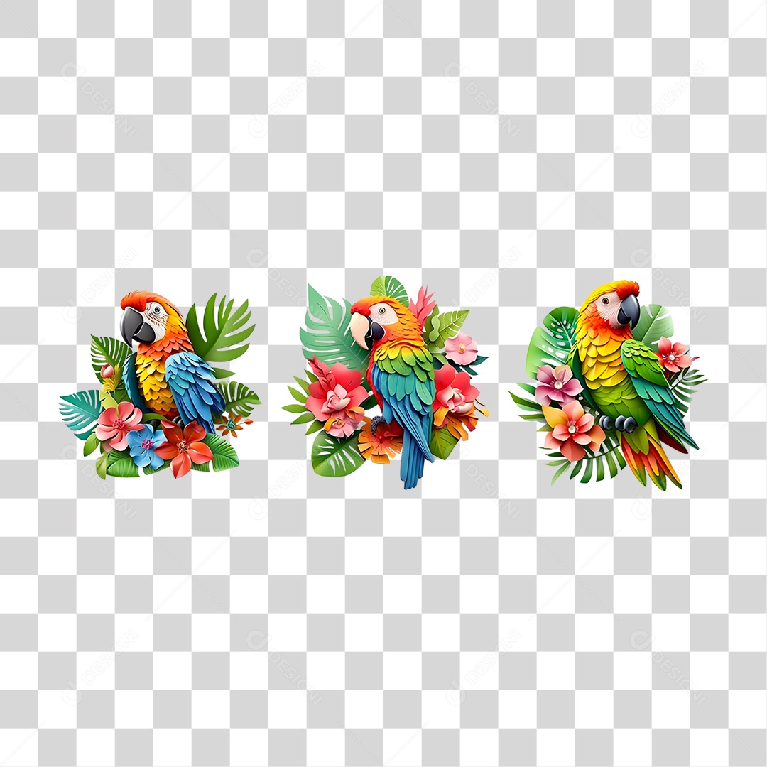 Plantas Flores Pássaro PNG Transparente