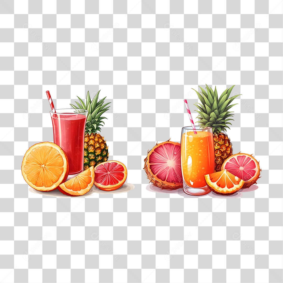 Frutas Sucos Vitaminas PNG Transparente