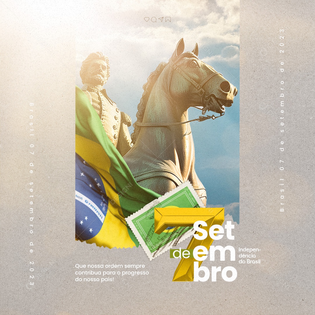 Dia da Independência do Brasil 7 De Setembro Social Media PSD Editável