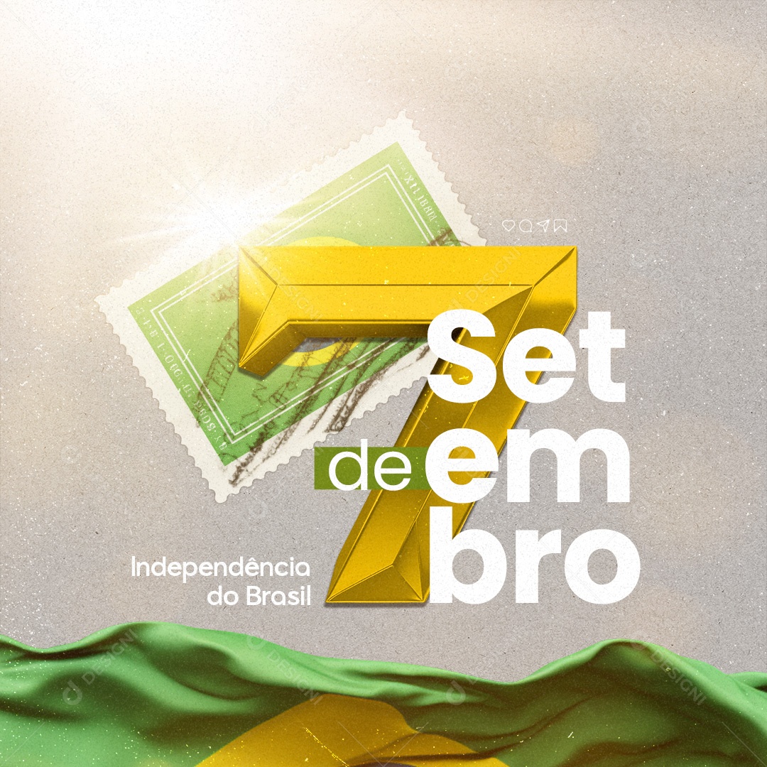 Dia da Independência do Brasil 7 de Setembro Social Media PSD Editável