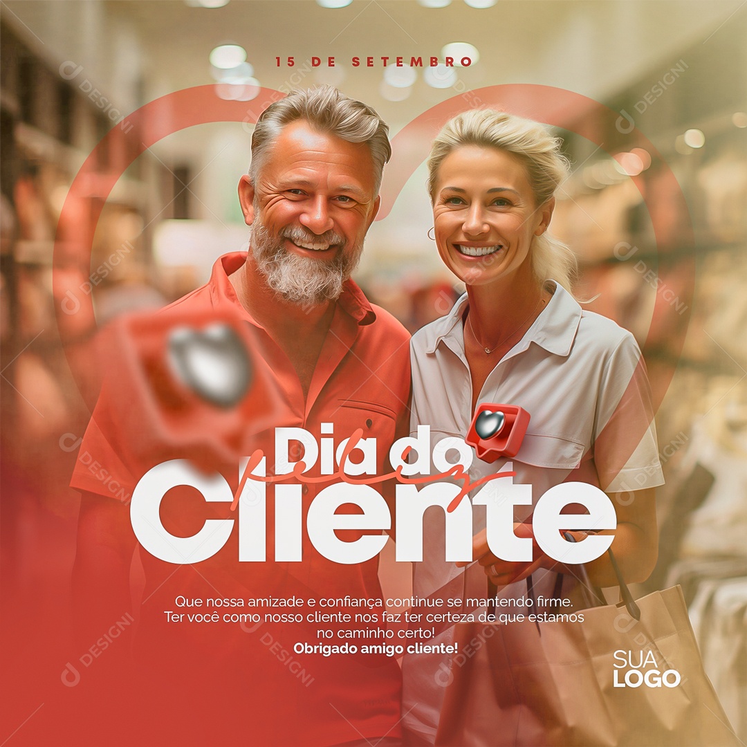 Social Media Feliz Dia Do Cliente 15 De Setembro PSD Editável