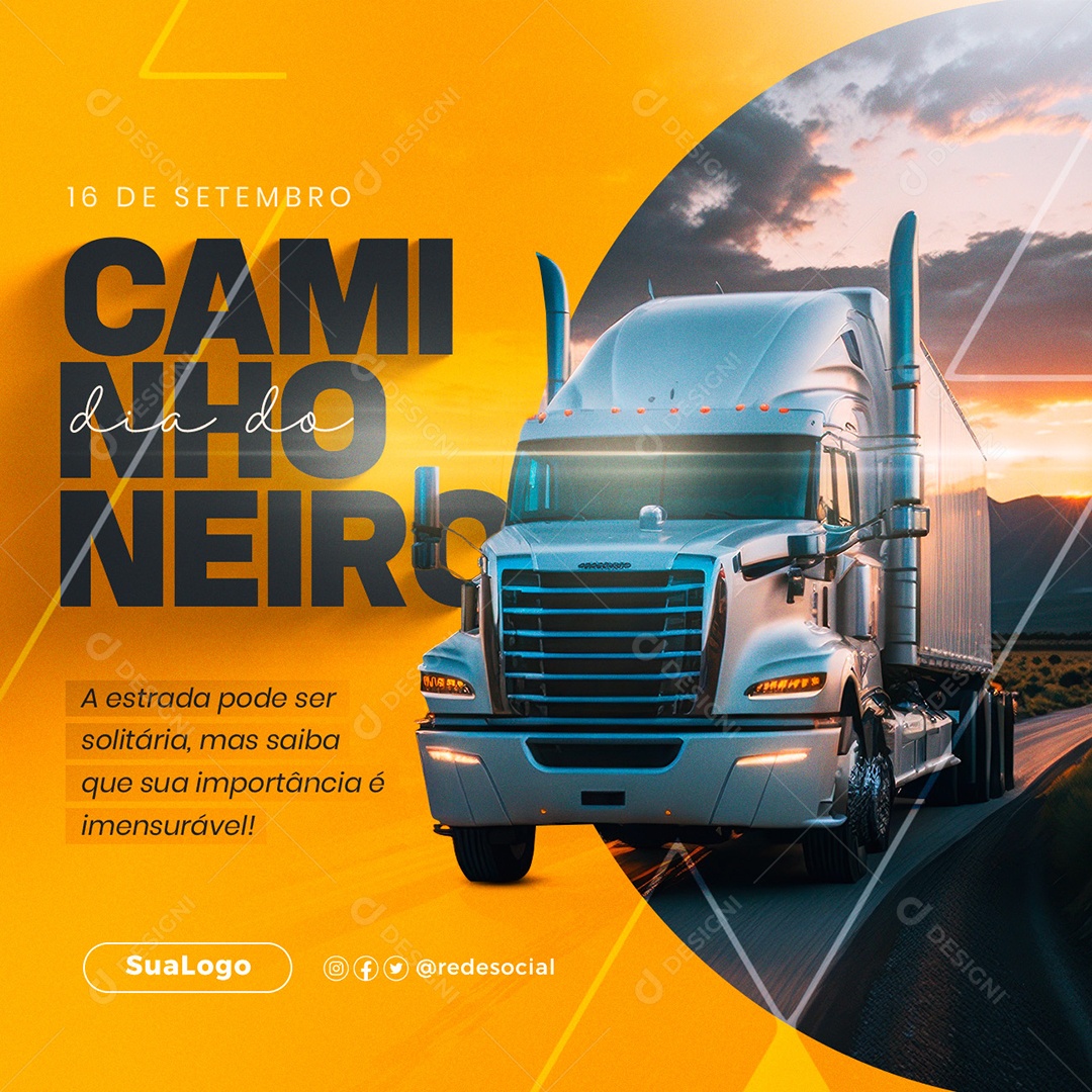 Social Media Dia Do Caminhoneiro 16 De Setembro PSD Editável