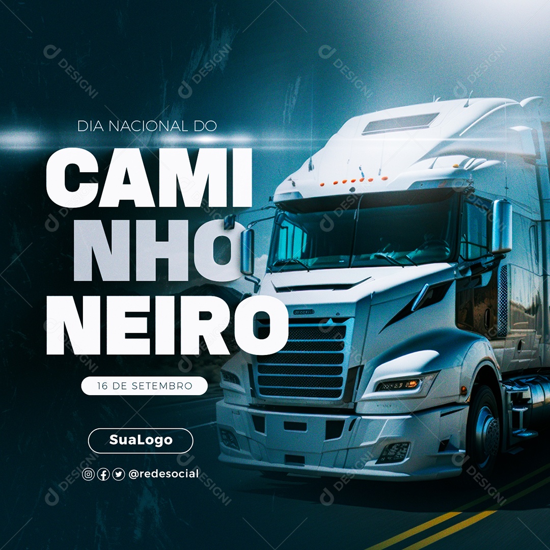 Dia Nacional Do Caminhoneiro 16 De Setembro Social Media PSD Editável