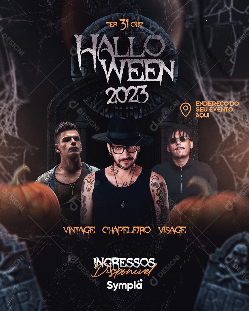 Social Media Flyer Halloween Eletrônica PSD Editável