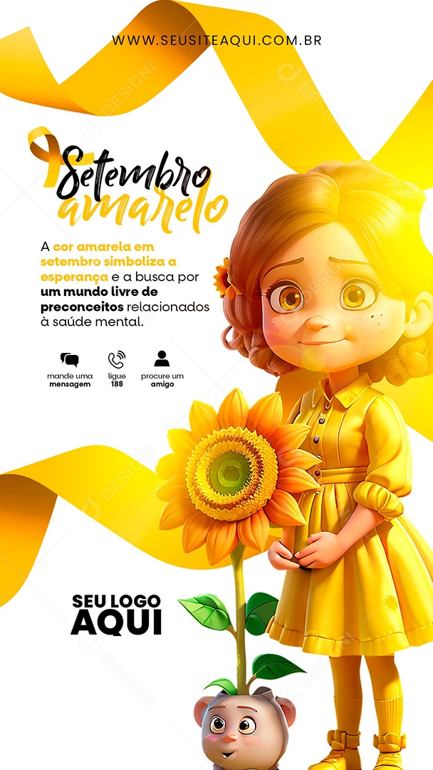 Story Mundo Livre De Preconceitos Setembro Amarelo Social Media PSD Editável