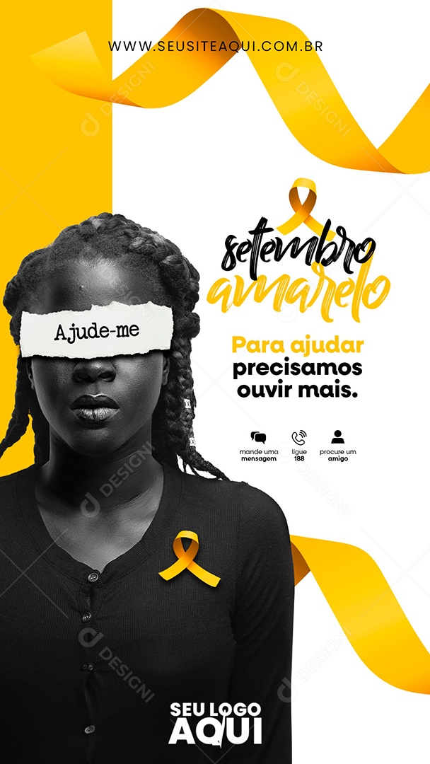 Social Media Story Para Ajudar Setembro Amarelo PSD Editável