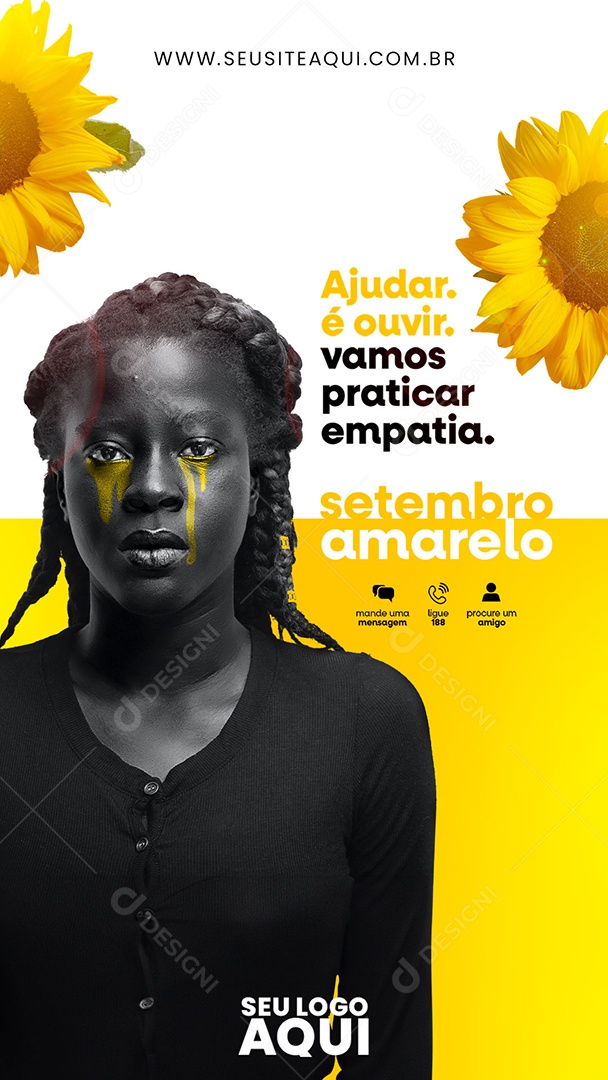 Social Media Story Praticar Empatia Setembro Amarelo PSD Editável