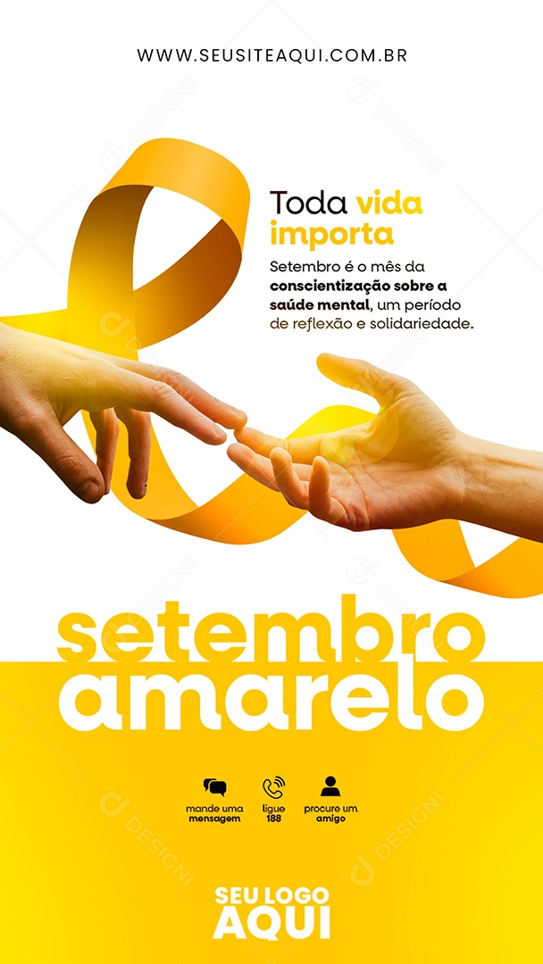 Social Media Story Toda Vida Importa Setembro Amarelo PSD Editável