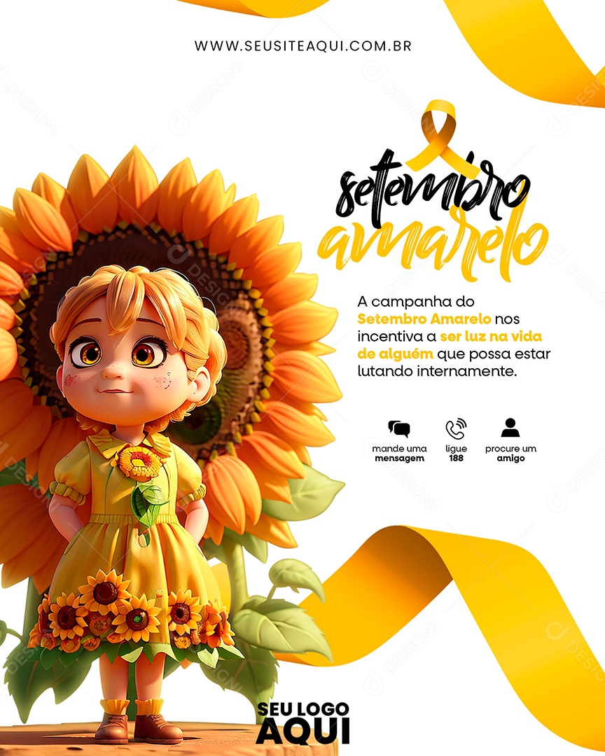 Feed Luz Na Vida De Alguém Setembro Amarelo Social Media PSD Editável