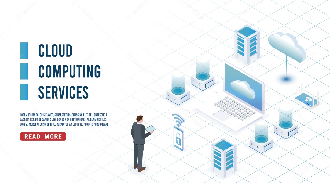Serviços de Nuvem Ilustração Vetor EPS