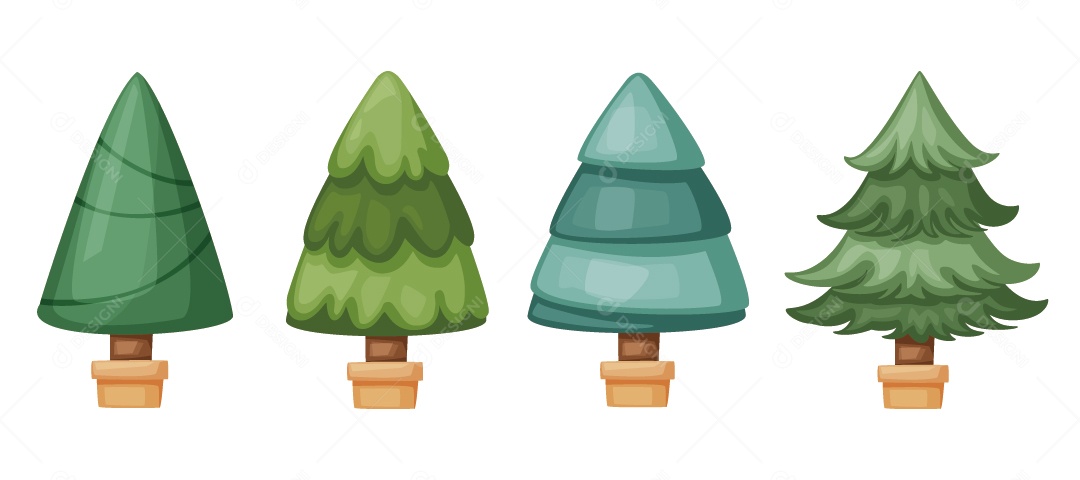 Árvores de Natal Ilustração Vetor EPS