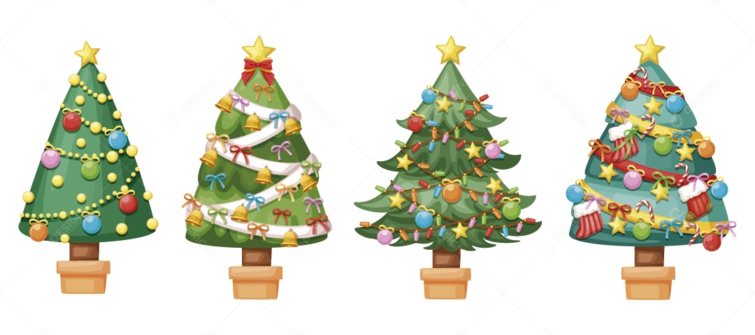 Árvores de Natal Ilustração Vetor EPS