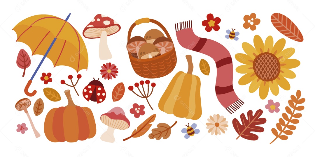 Ilustrações de Outono Ilustração Vetor EPS