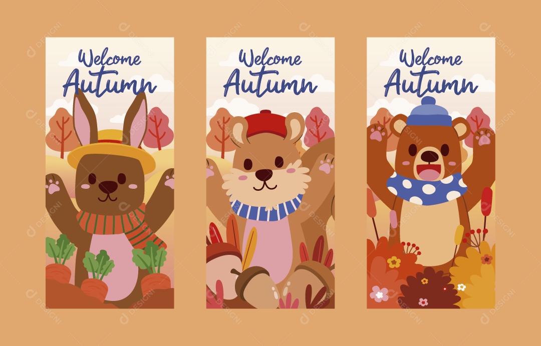 Ilustrações de Outono Ilustração Vetor EPS