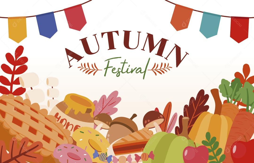 Dia do Outono 21 de Março Ilustração Vetor EPS