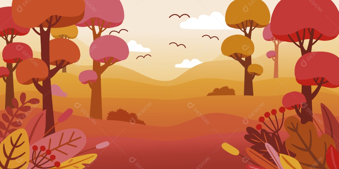 Passagem de Outono Ilustração Vetor EPS