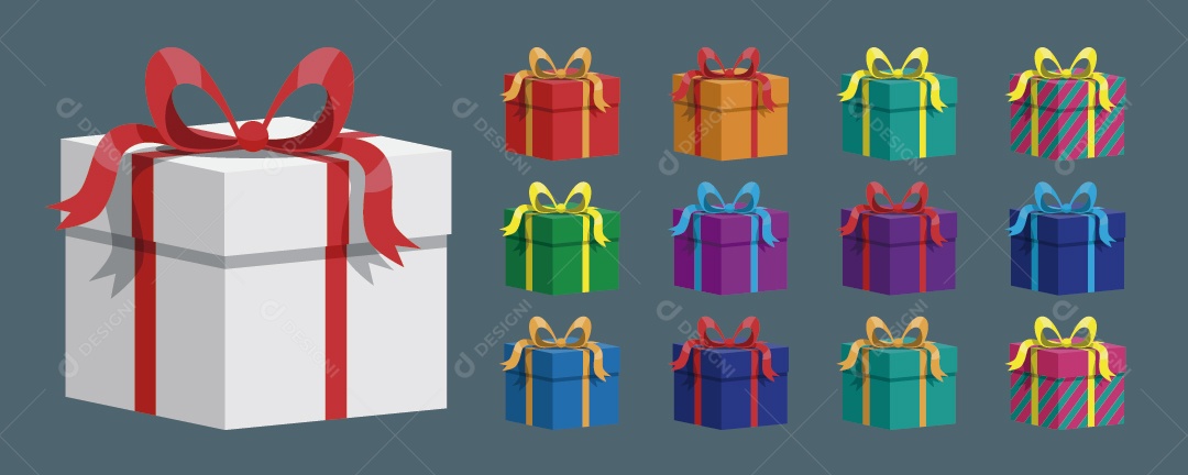 Ilustração de Caixas de Presentes Vetor EPS