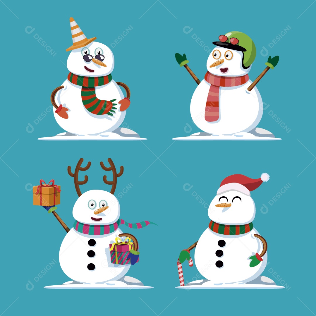 Ilustração de Boneco de Natal Vetor EPS