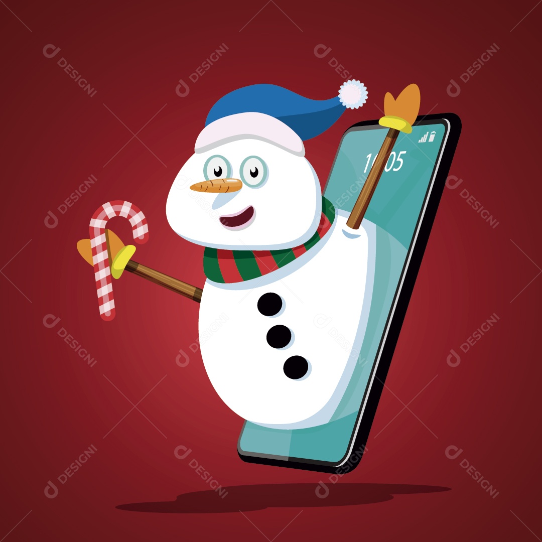 Ilustração de Boneco de Natal Vetor EPS