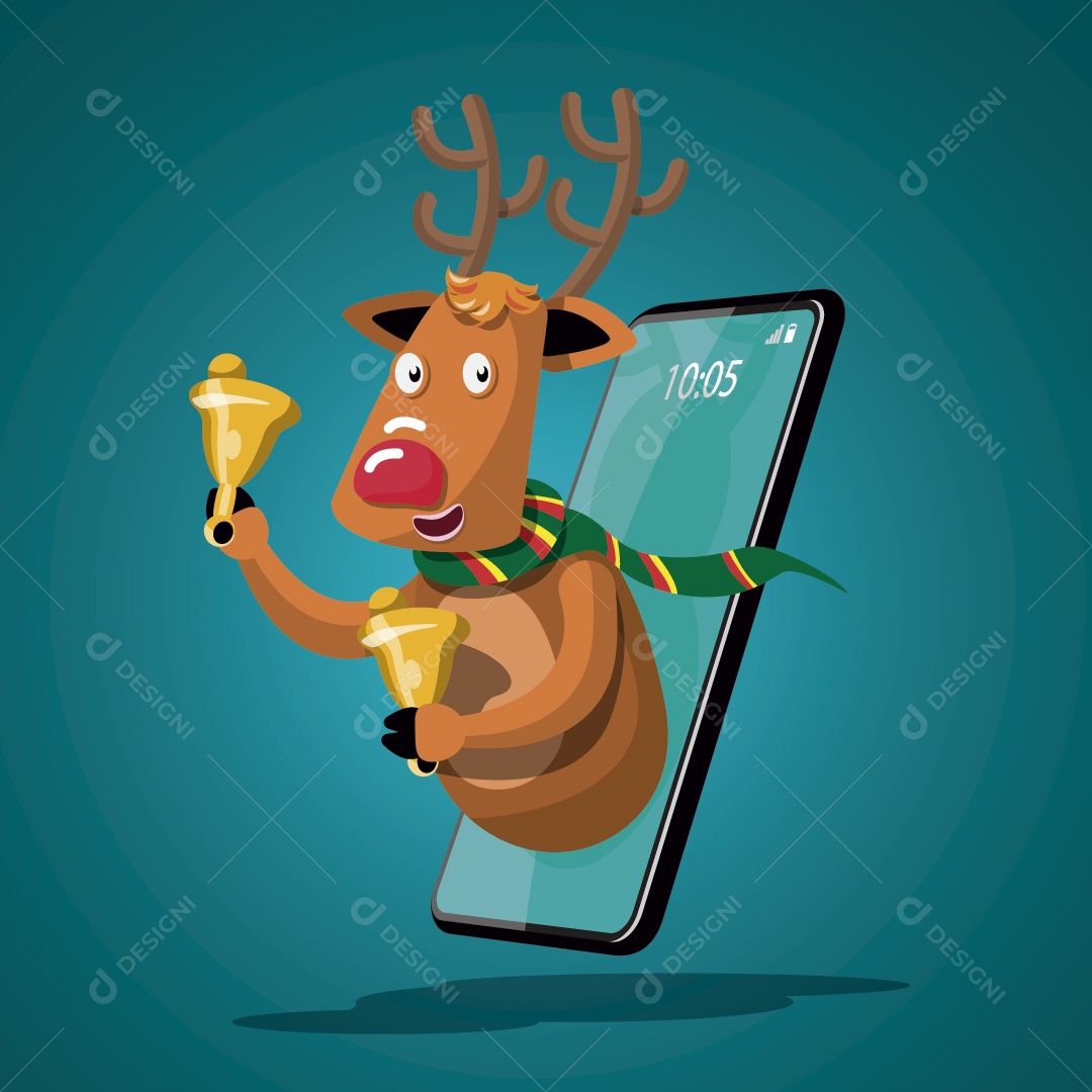 Ilustração de Rena de Natal Vetor EPS