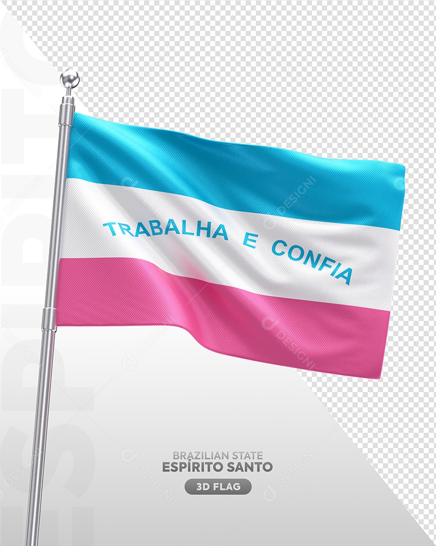 Bandeira do Estado de Espirito Santos Elemento 3D para Composição PSD