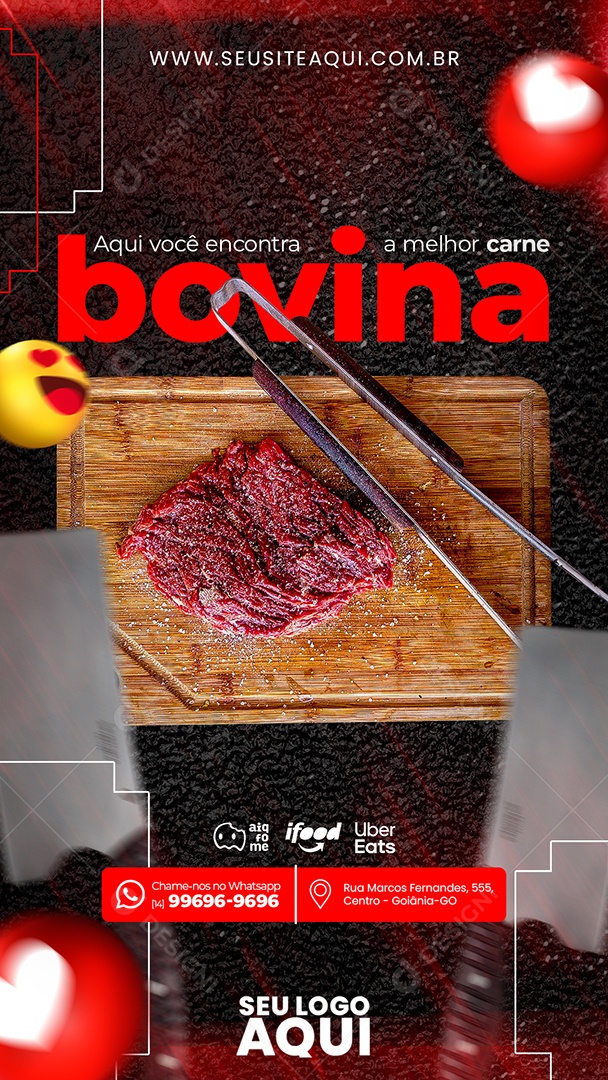 Story Açougue a Melhor Carne Bovina Social Media PSD Editável