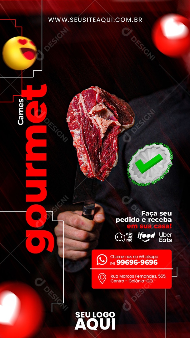 Story Carnes Gourmet Açougue Social Media PSD Editável