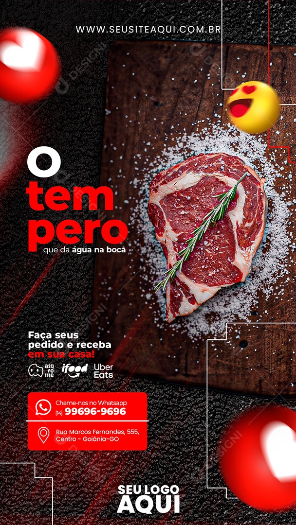 Story Açougue o Tempero Que Da Água Na Boca Social Media PSD Editável