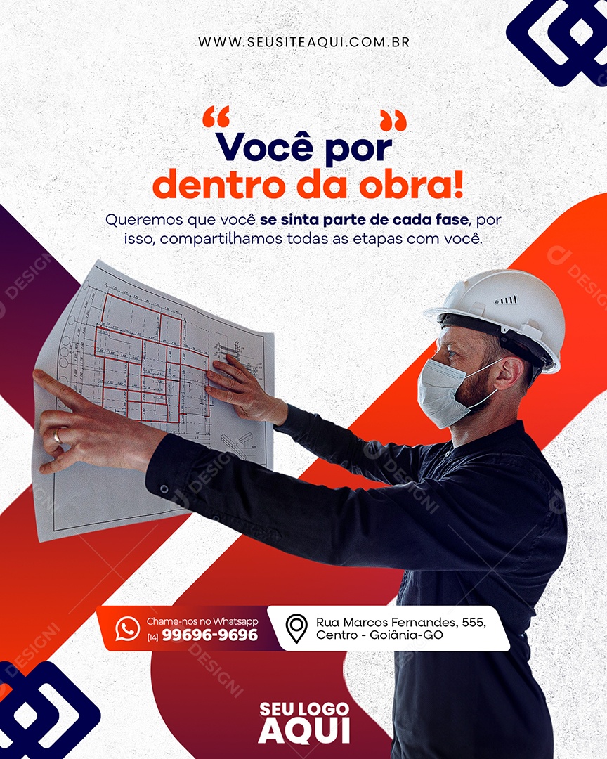 Você Por Dentro Da Obra Arquitetura Social Media PSD Editável