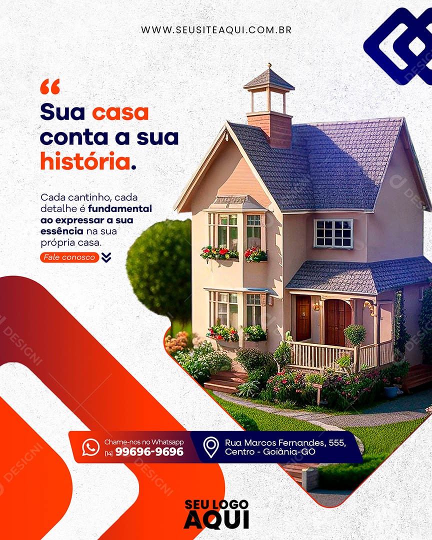 Sua Casa Conta a Sua História Arquitetura Social Media PSD Editável