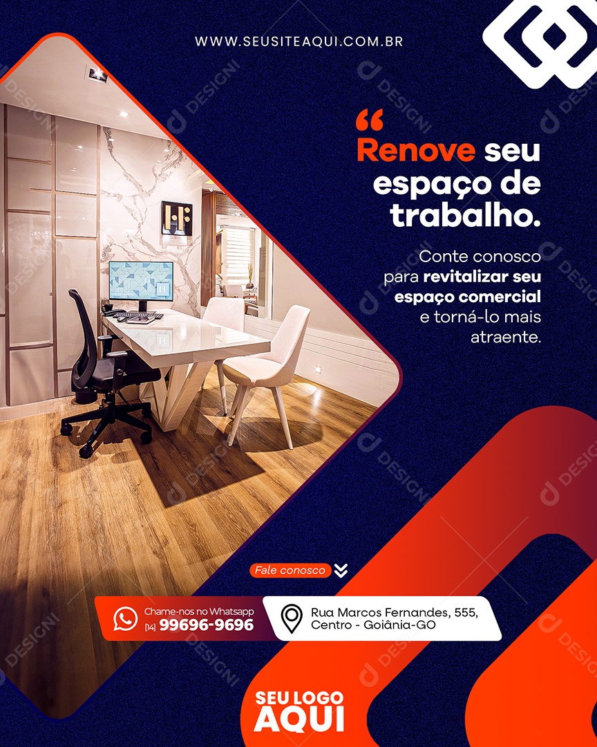 Social Media Renove Seu Espaço De Trabalho Arquitetura PSD Editável