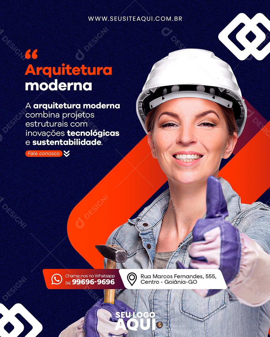 Arquitetura Moderna Combina Projetos Social Media PSD Editável