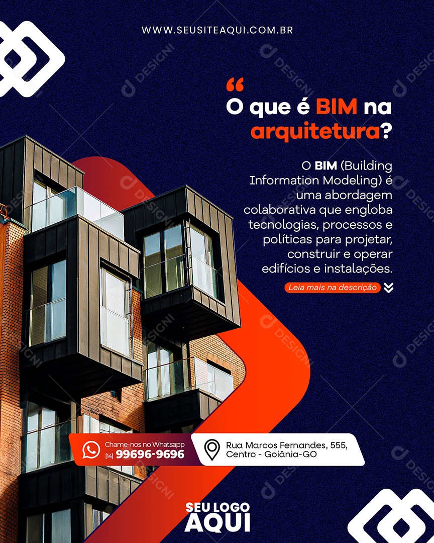 Social Media Oque é BIM Na Arquitetura PSD Editável