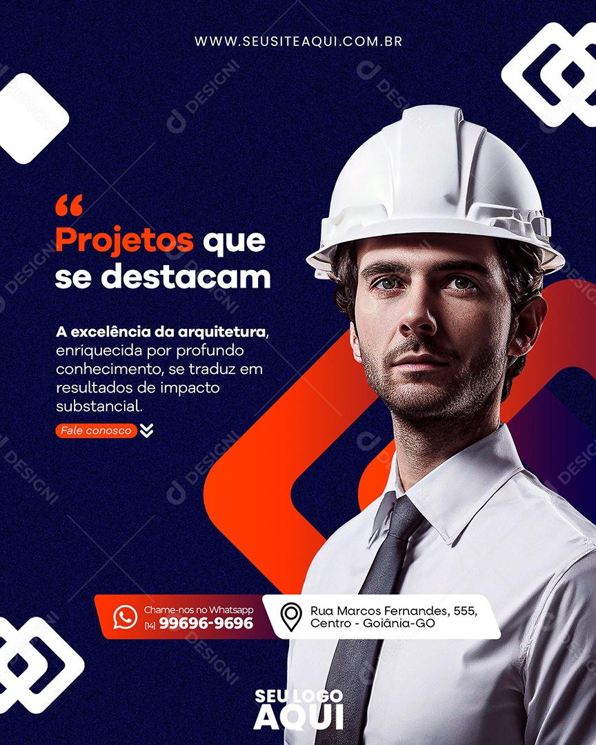 Social Media Projetos Que Se Destacam Arquitetura PSD Editável