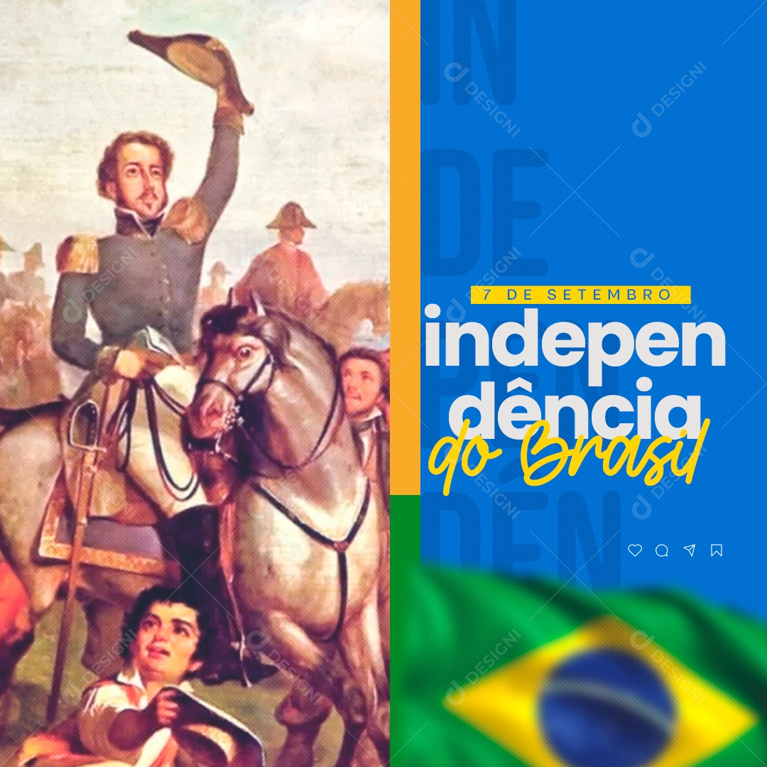 Dia Da Independência do Brasil 7 de Setembro Social Media PSD Editável