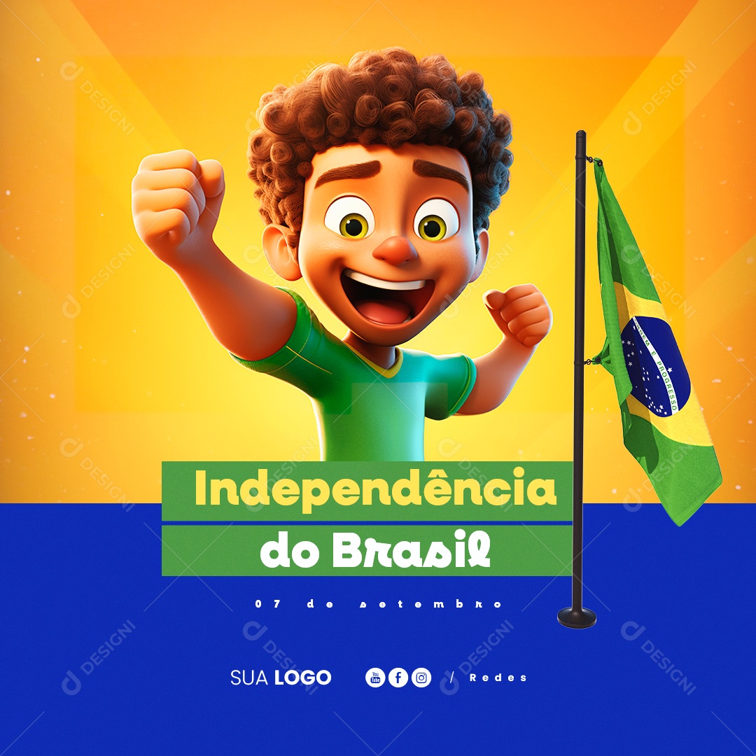 Dia da Independência do Brasil 07 de Setembro Social Media PSD Editável