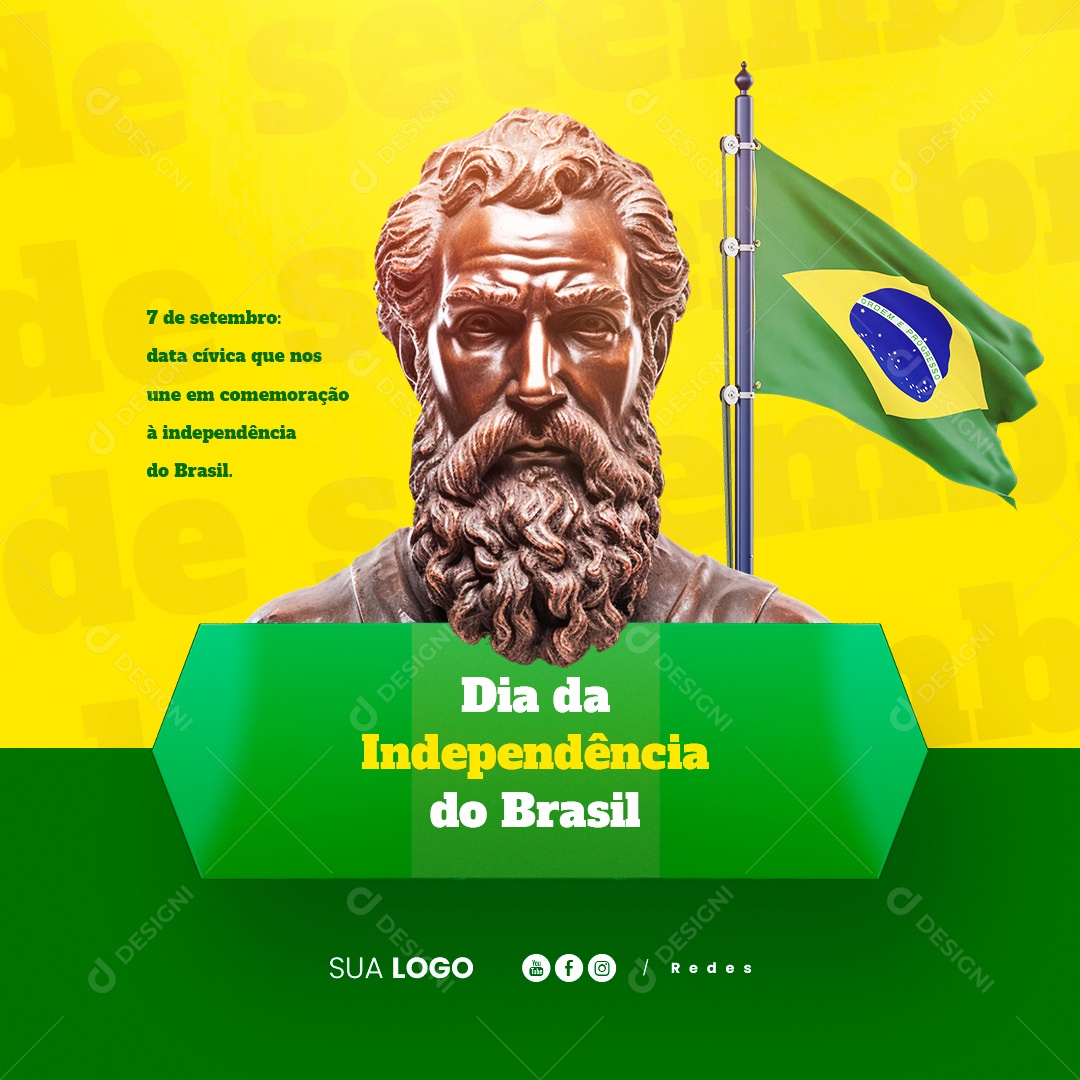 Dia da Independência do Brasil 7 De Setembro Social Media PSD Editável