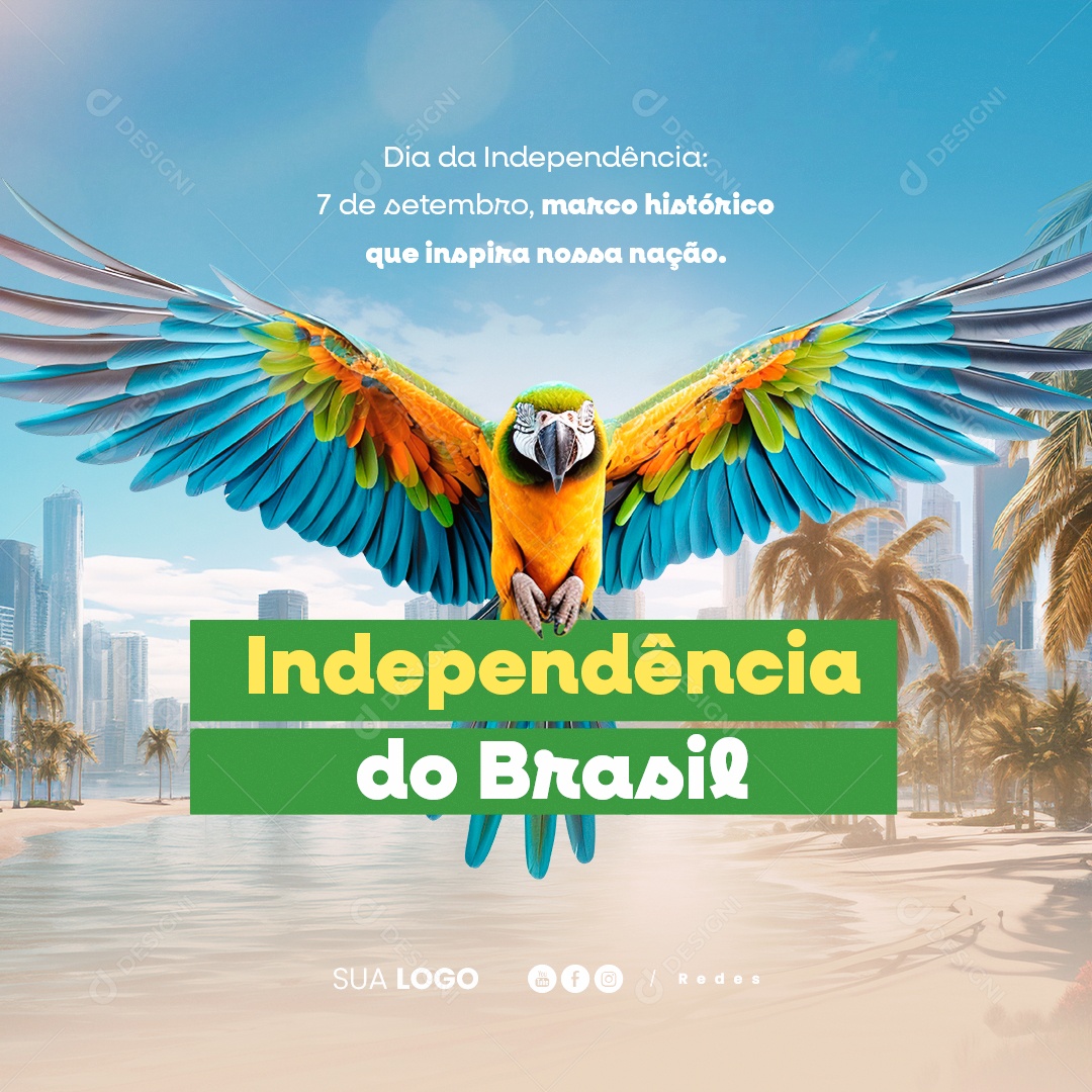 Dia da Independência do Brasil 7 De Setembro Social Media PSD Editável