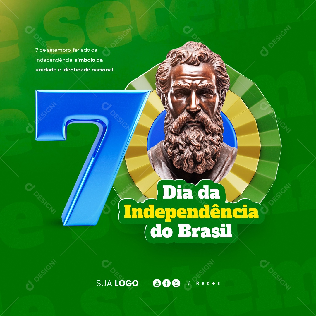 Dia Da Independência do Brasil Símbolo da Unidade e Identidade Nacional Social Media PSD Editável