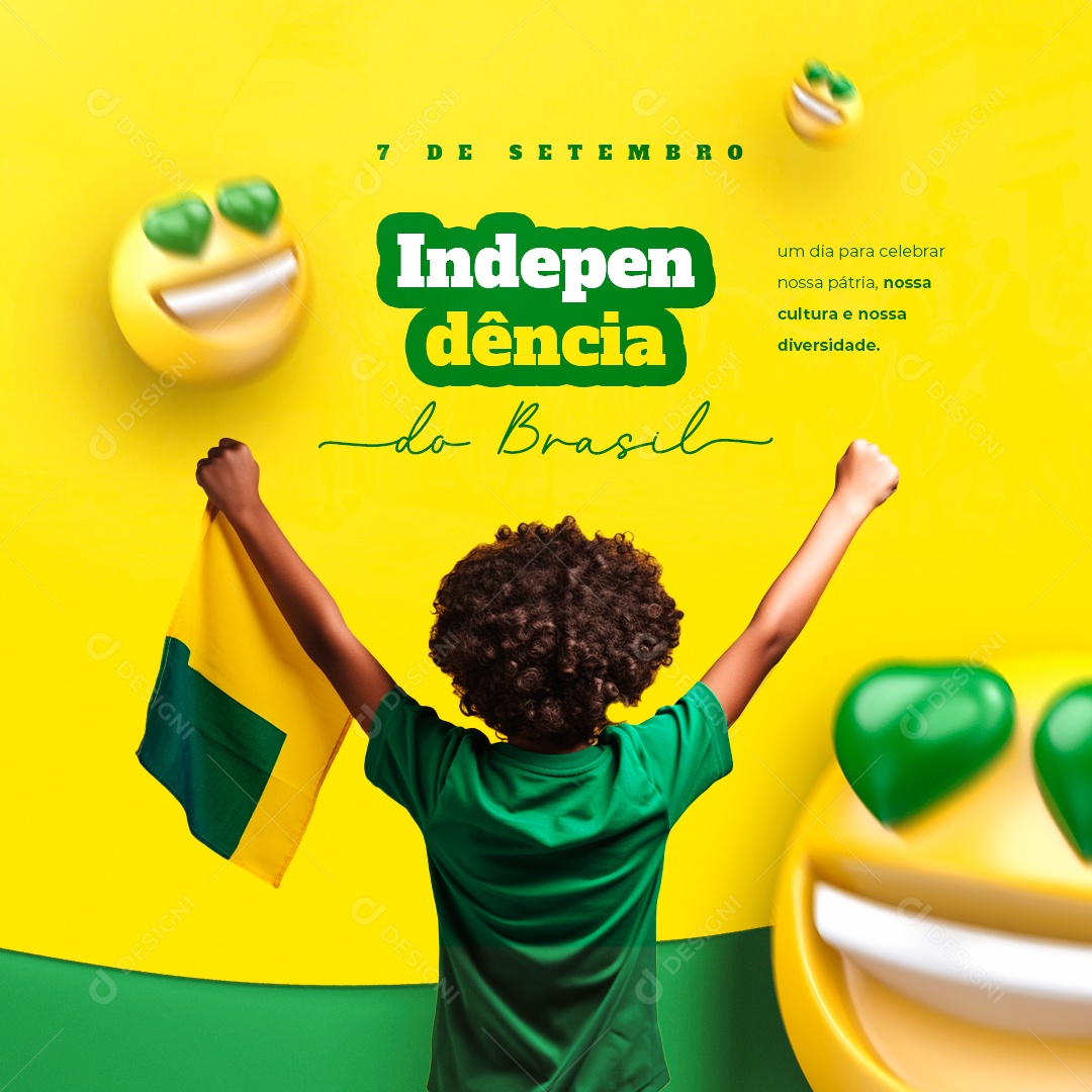 Dia da Independência do Brasil 7 De Setembro Social Media PSD Editável