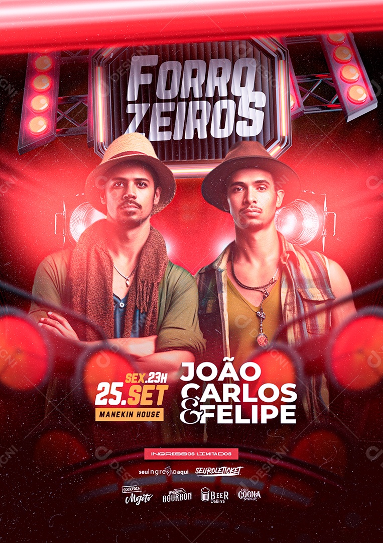 Forrozeiros Flyer João Carlos & Felipe Social Media PSD Editável