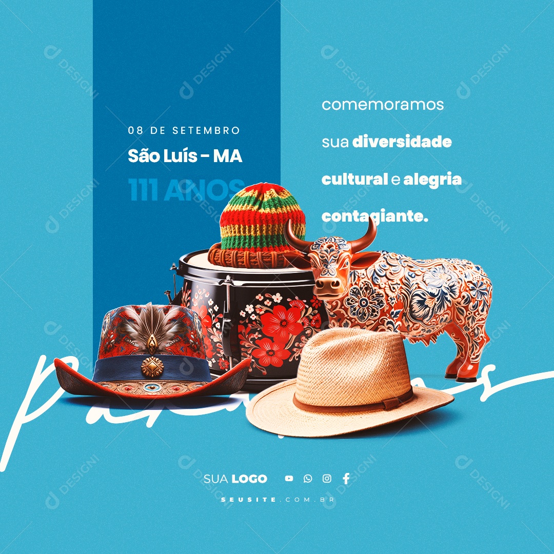Dia do Aniversário de São Luís Maranhão 08 de Setembro Social Media PSD Editável
